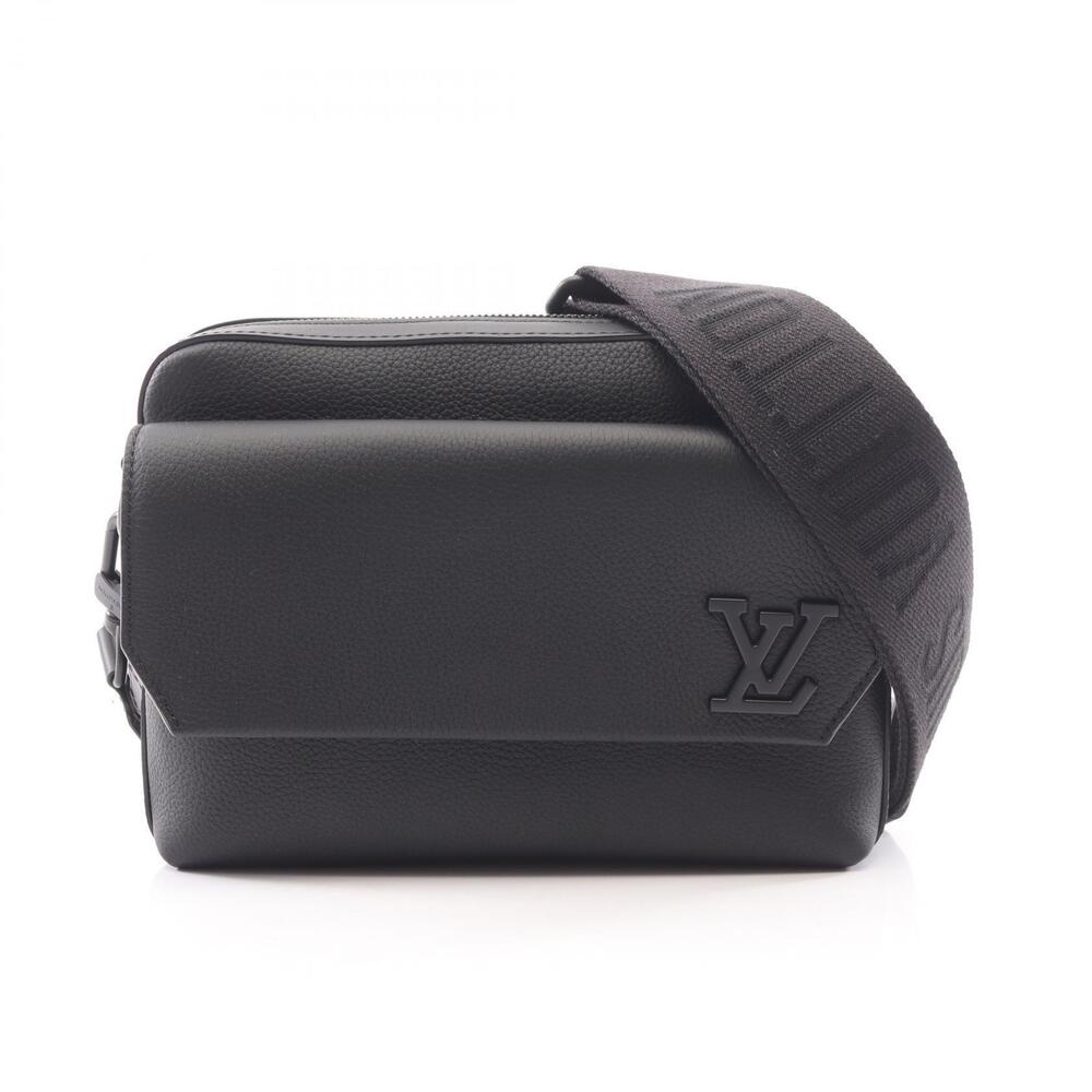 Louis Vuitton LV Aerogram Fastline Messenger Crossbody Bag Leather Black